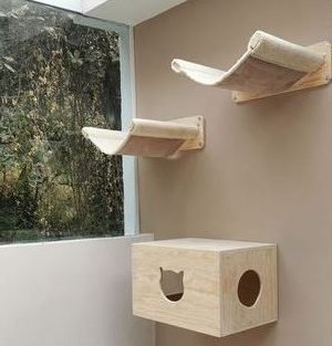 Set of 2 hammocks and Sleeper Box for Cats