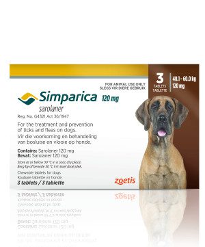Simparica 120mg for Large Dogs 40-60kg (CHOCOLATE) (Pack 0f 3)