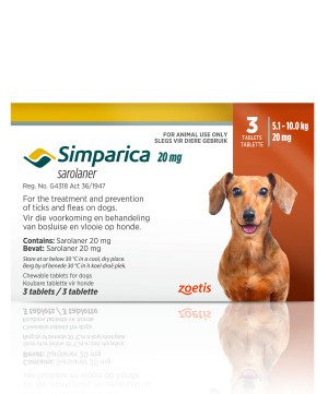 Simparica Chewable Ticks and Flea Tablet – 5.1-10kg   (ORANGE)